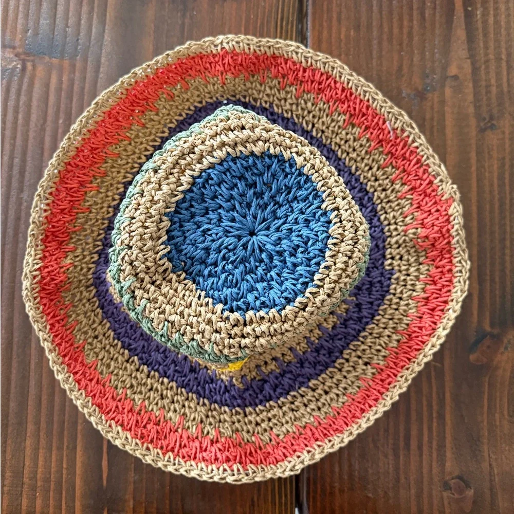 RAFFIA COLORFUL 🥥 CROCHET BUCKET HAT